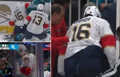 Aleksander Barkov föll otäckt och klev av direkt.