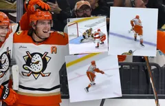 Leo Carlsson stod för en stark premiär i NHL.