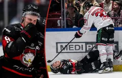 Hugo Pettersson klev av skadad efter smällen från Glenn Gustafsson. 