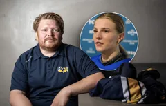 HV71:s Thomas Pettersen och Thea Johansson. 