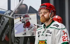 August Skiöld fick matchstraff mot Oskarshamn.