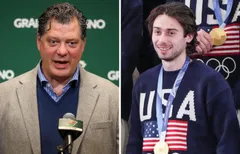 Bill Guerin och Quinn Hughes.
