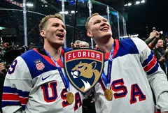 Matthew och Brady Tkachuk återförenas i Florida Panthers. Foto: REUTERS/Marton Monus