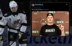 Theodor Niederbach har gjort sitt första AHL-mål för Hershey Bears. Foto: Hershey Bears via X
