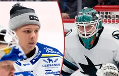 Isak Posch och Magnus Chrona går i varsin riktning i en trejd mellan Colorado och Nashville. Foto: Bildbyrån & Imagn Images