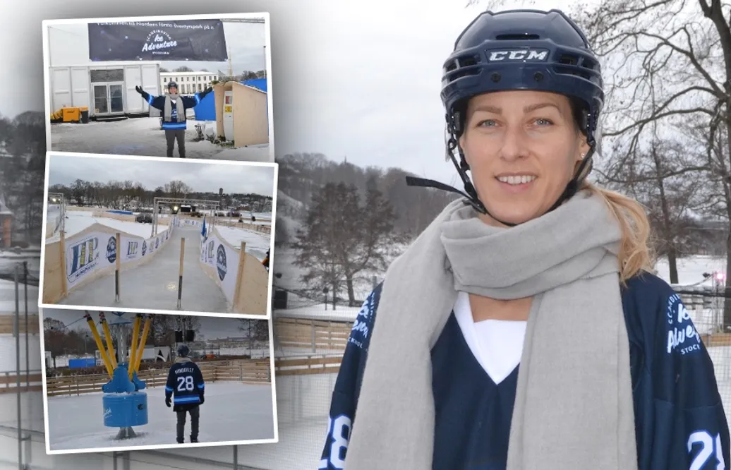 Danijela Rundqvist ger en rundtur på is-parken i Stockholm
