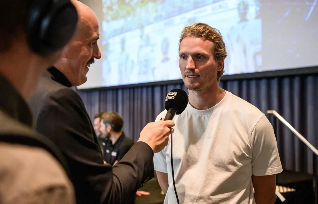 John Klingberg under SHL:s upptaktsträff 2026.
