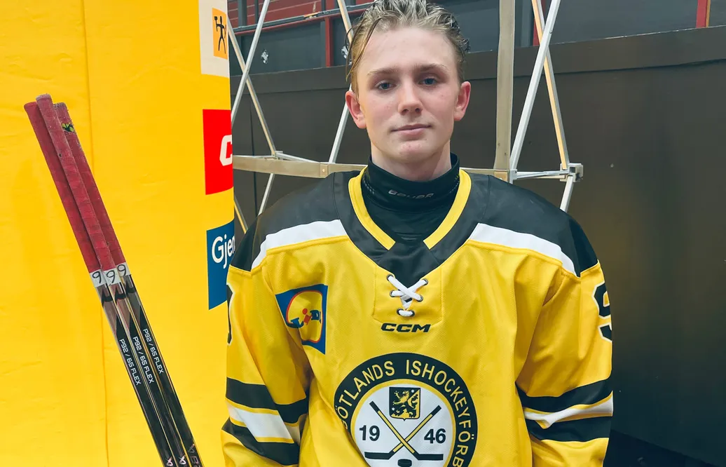 Västergötlands Bosse Meijer under TV-puckens slutspel 2023