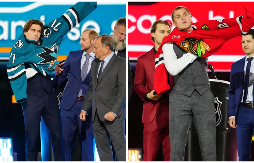 Macklin Celebrini skriver på för San Jose Sharks