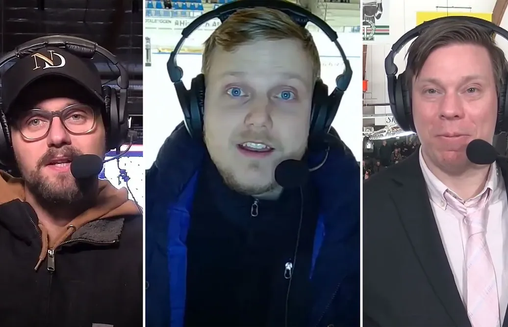 Rasmus Norinder, Simon Mälberg och Robert Lätth kommenterar i Hockeyettan.