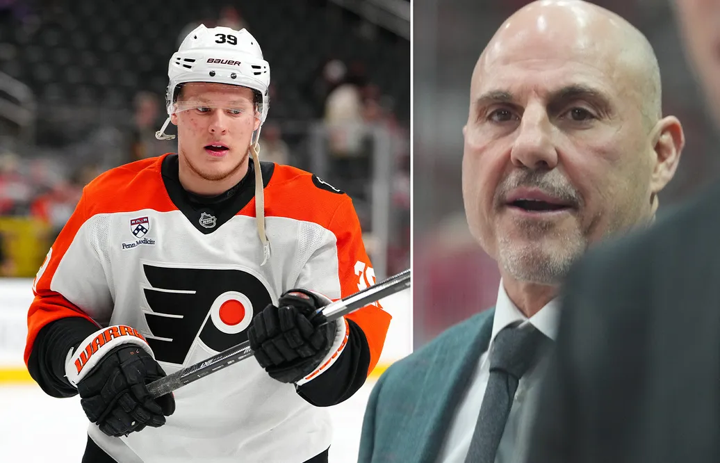 Matvej Mitjkov och Rick Tocchet. 