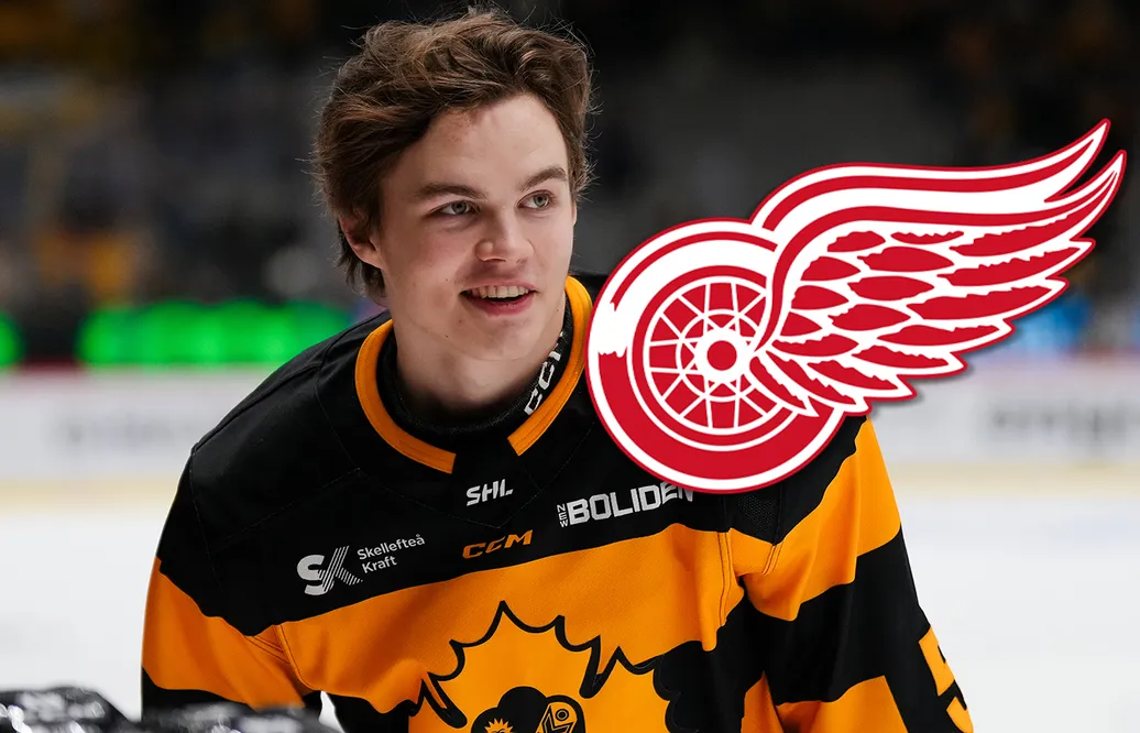 Sandin Pellikka har debuterat för Detroit Red Wings