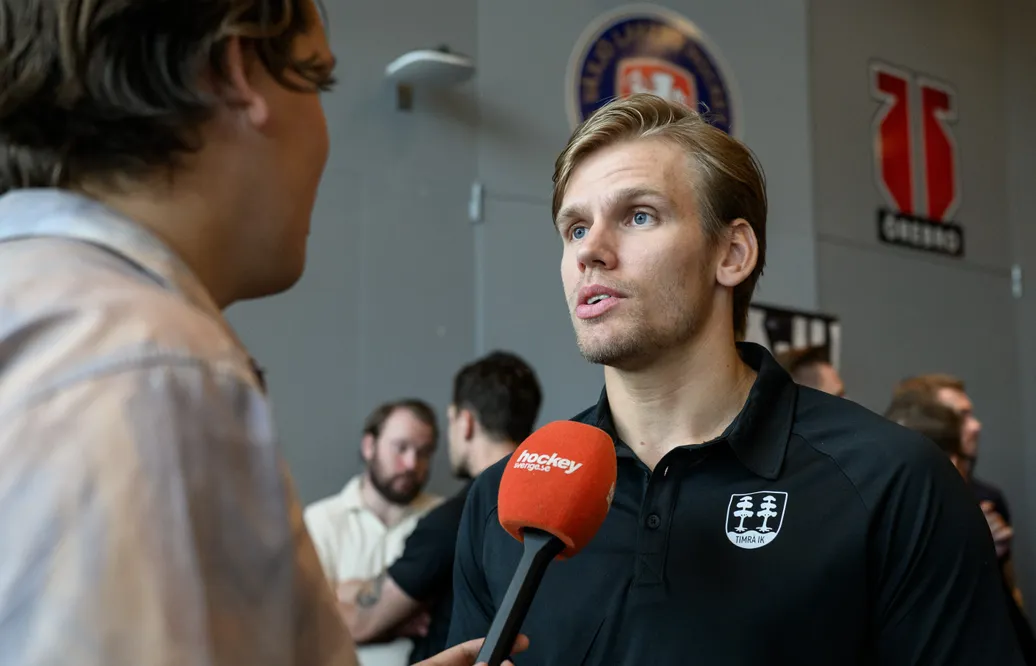 Timrå IK:s Anton Wedin under SHL:s upptaktsträff 2026.
