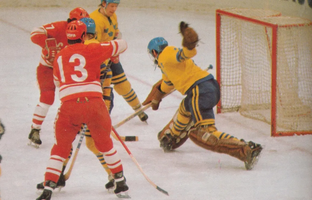 Jan-Olof Svensson Göran Högosta Boris mikhailov valeri Charlamov VM 1876