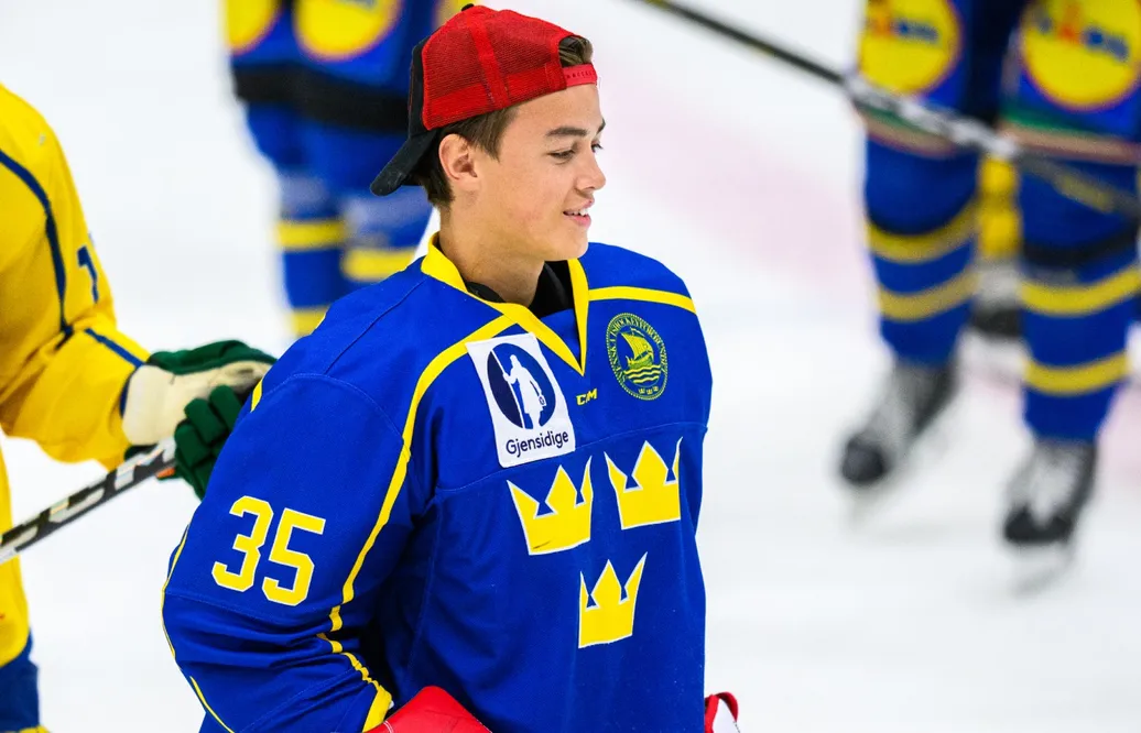 Kevin Törnblom var förstemålvakt för Sverige i U18-VM.