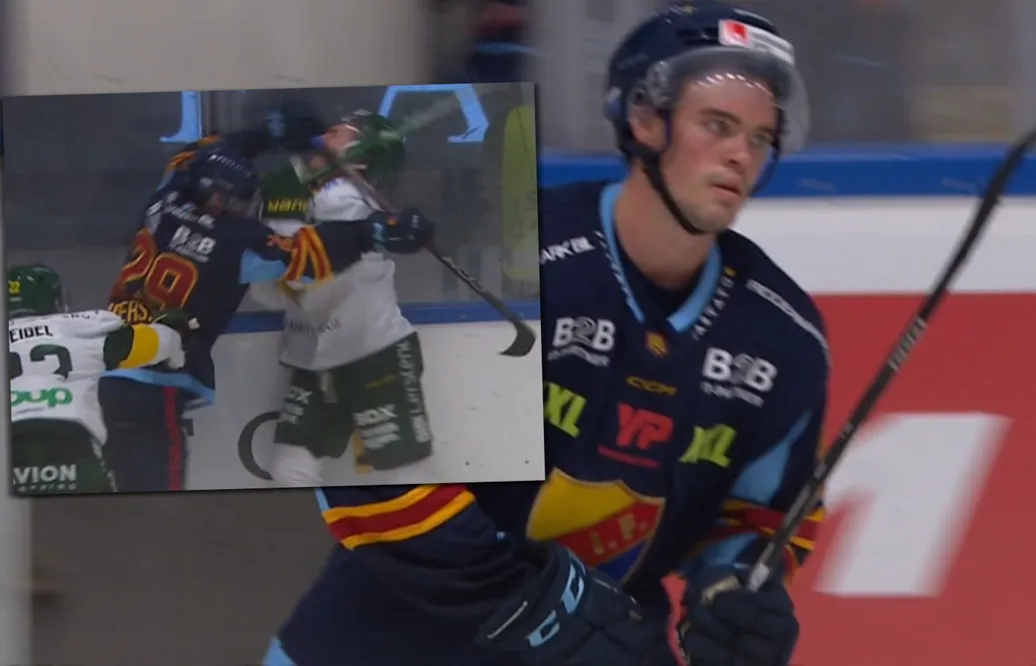 Axel Andersson får matchstraff – efter crosschecking på Nick Schilkey