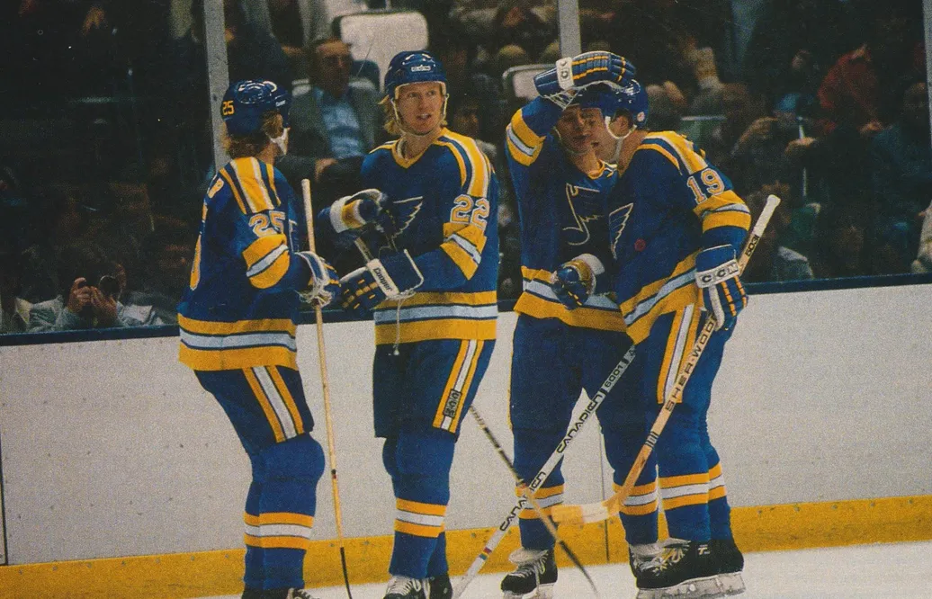 Jörgen Pettersson, Tim Bothwell, Blake Dunlop och Bernie Federko.