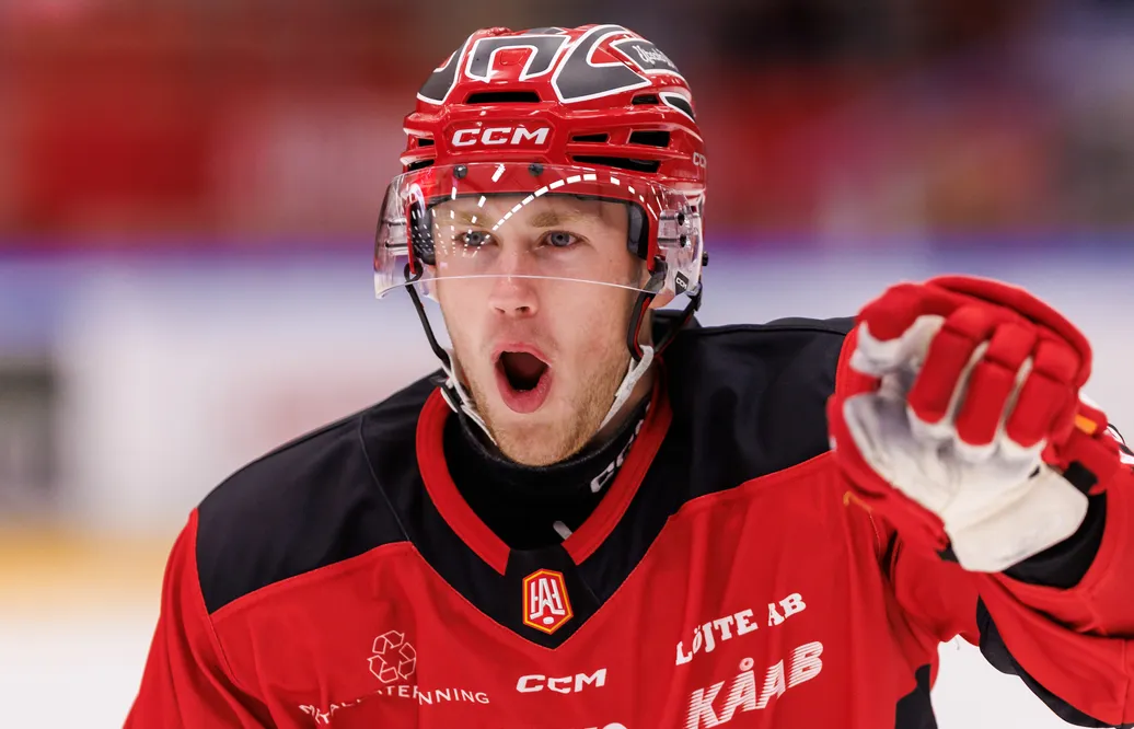 Leo Sundqvist jublar efter 1–0-målet mot MoDo.