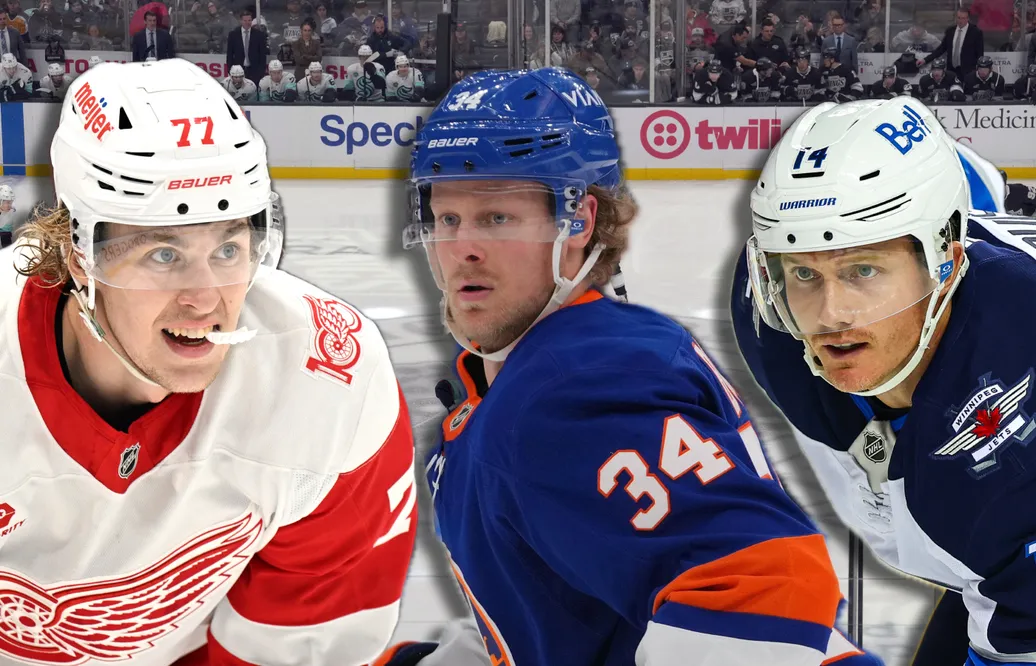 Simon Edvinsson, Adam Boqvist och Gustav Nyquist kliver in i NHL-säsongen utan kontrakt. Foto: Bildbyrån/Imagn Images & Alamy