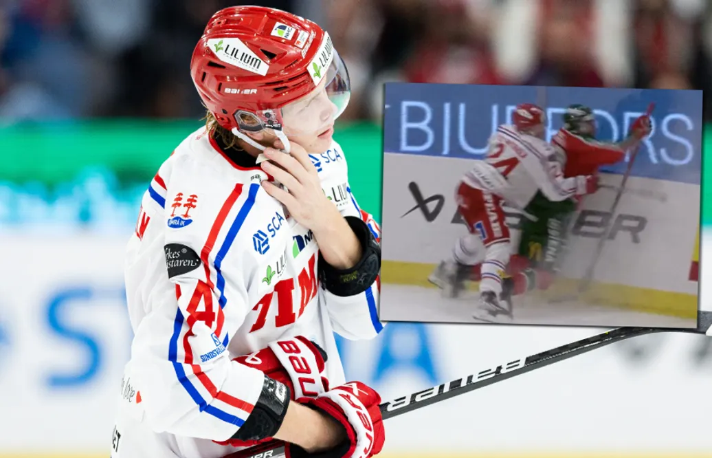 Erik Walli Walterholm får matchstraff i SHL-premiären