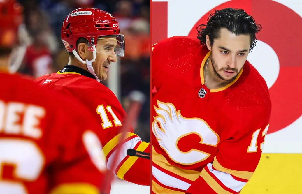 Mikael Backlund är jämsides med Johnny Gaudreau.