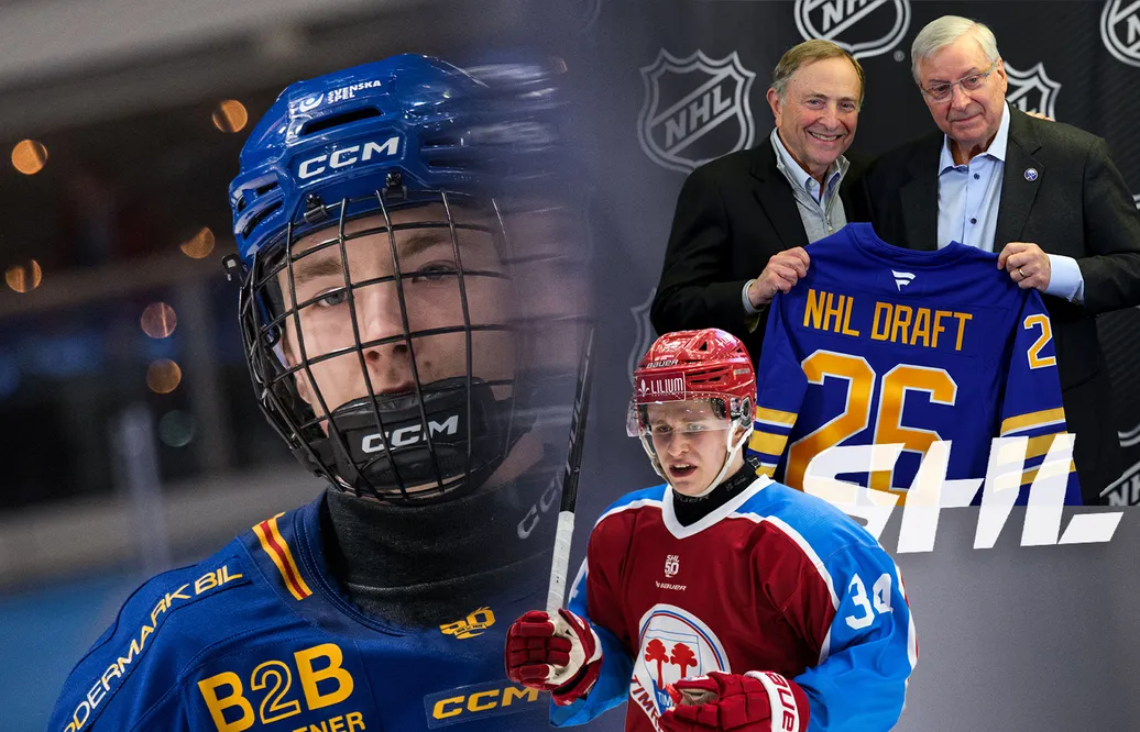 Viggo Björck och Alfons Freij går båda mot en säsong i Winnipeg Jets organisation. Foto: Bildbyrån (montage).