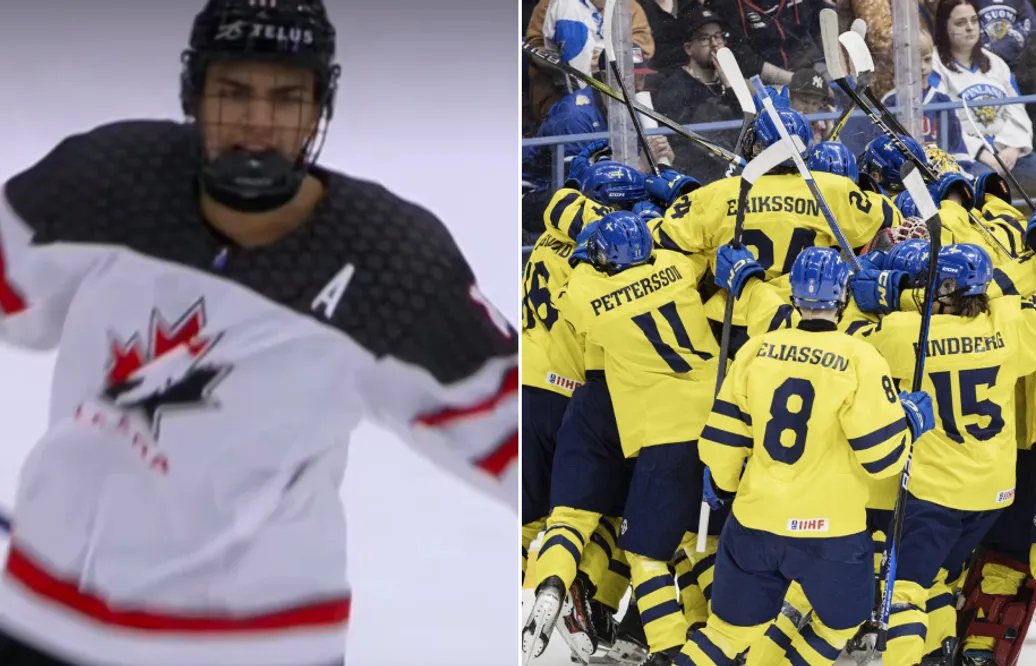 Melvin Fernström, Lucas Pettersson och Karl Sterner inför Kanada