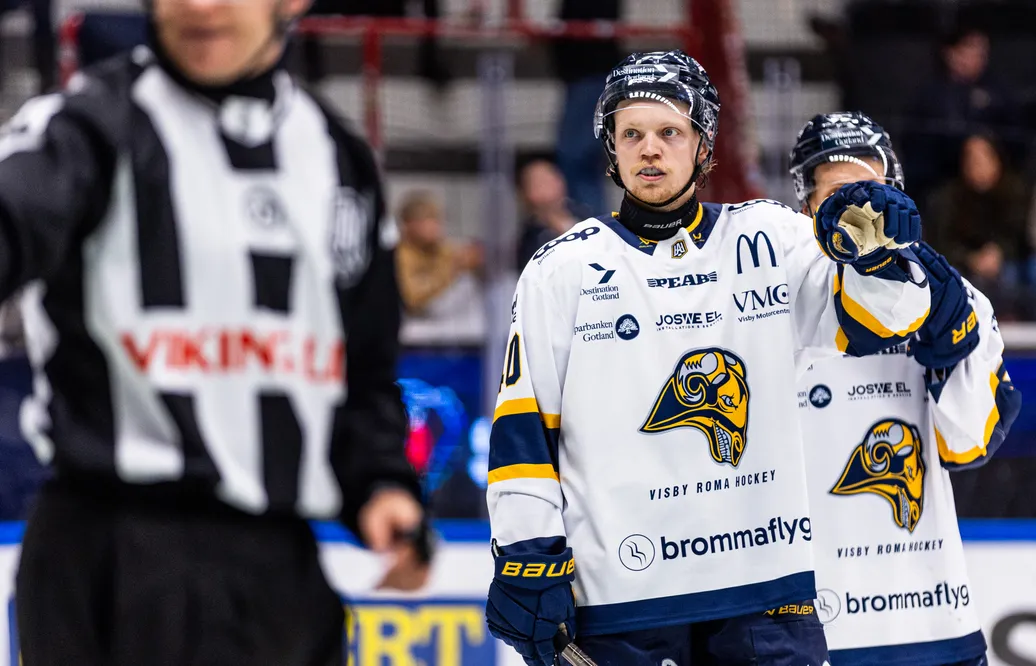 Andreas Thelander sköt två mål när Visby/Roma släckte sin förlustsvit via 4–1 mot Västerås. 
Foto: Caisa Rasmussen / BILDBYRÅN