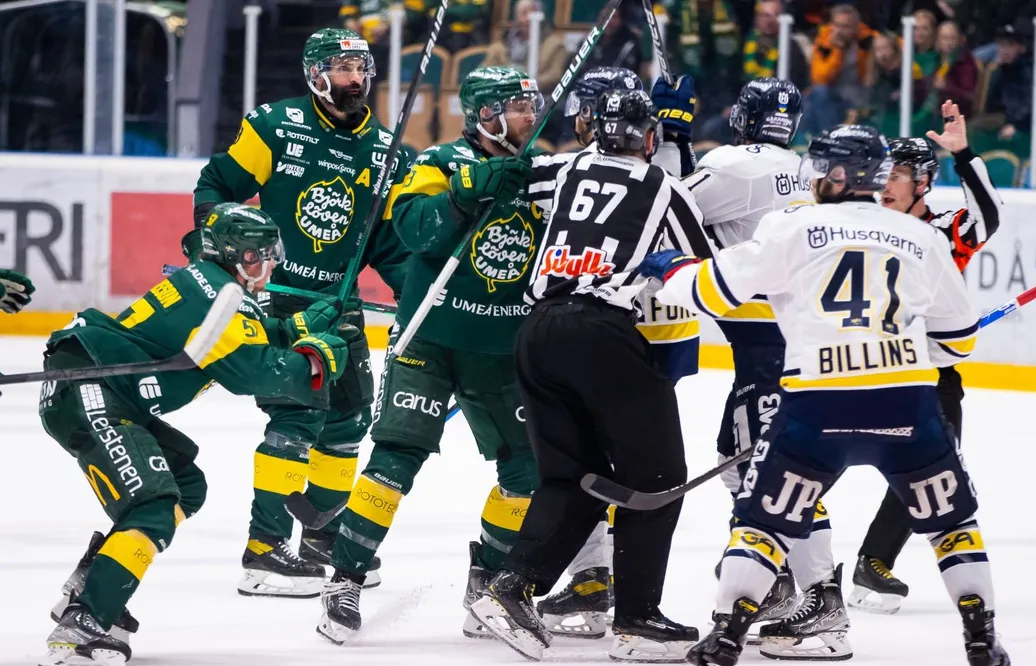 Stökigt efter slutsignalen mellan Björklöven HV71