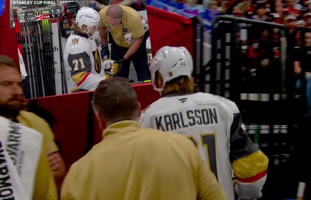 William Karlsson utgick med en skada.
Foto: Viaplay.