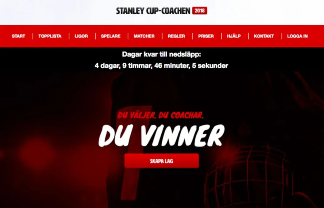 Nu är det snart nedsläpp – anmäl ditt lag i Stanley Cup-coachen
