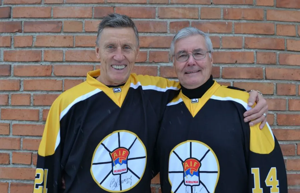 Två av Kirunas största spelare – Old School Hockey Stig och Börje Salming