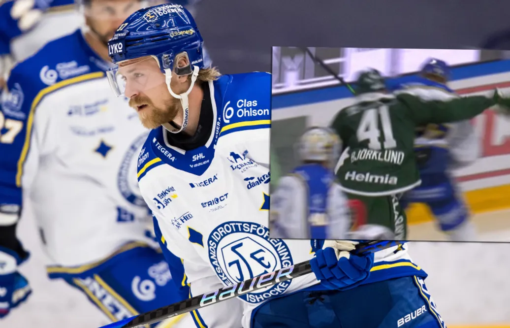 Anton Lindholm får matchstraff efter tackling i huvudet på Henrik Björklund