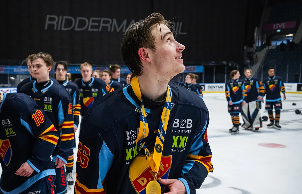 Arvid Drott byter Djurgården mot WHL-spel. Foto: Bildbyrån/Jonathan Näckstrand.