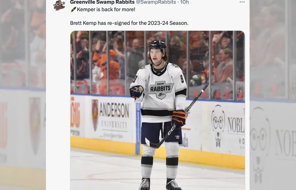 Brett Kemp klar för Greenville Swamp Rabbits