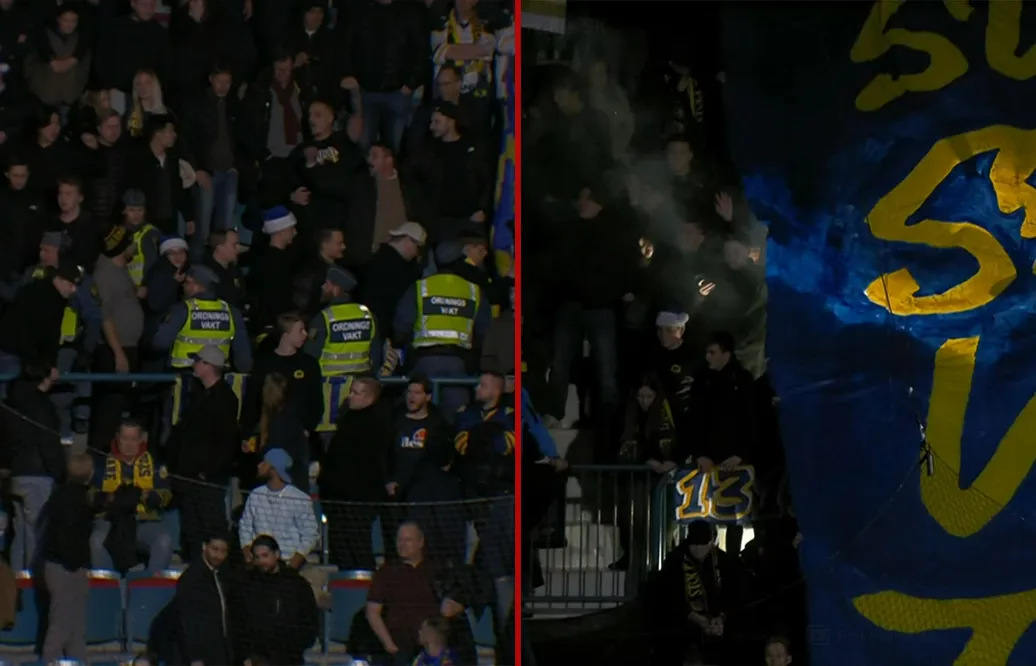 08-derbyt sköts upp – efter pyro: "Undrar vad fan som händer"