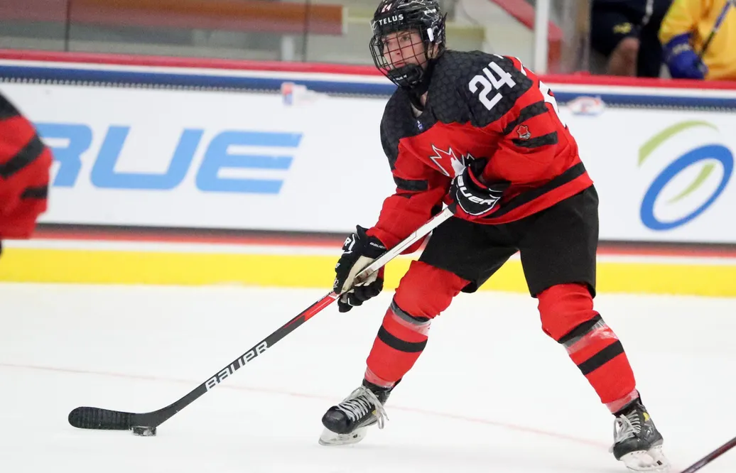 Madison Chantler mot Sverige i U18-VM 2022. 