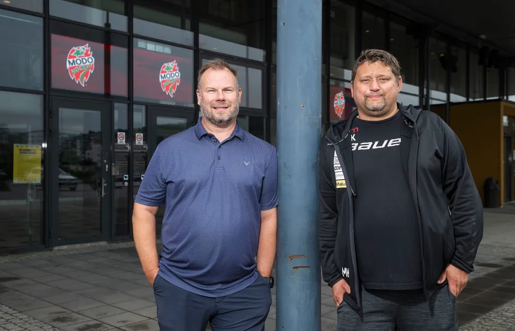 MoDo Hockeys sportchef Henrik Gradin och huvudtränare Mattias Karlin