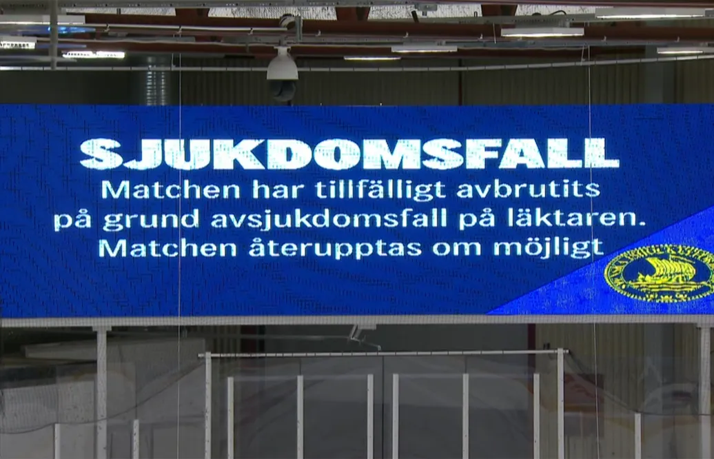 HA-matchen avbröts– efter sjukdomsfall på läktaren