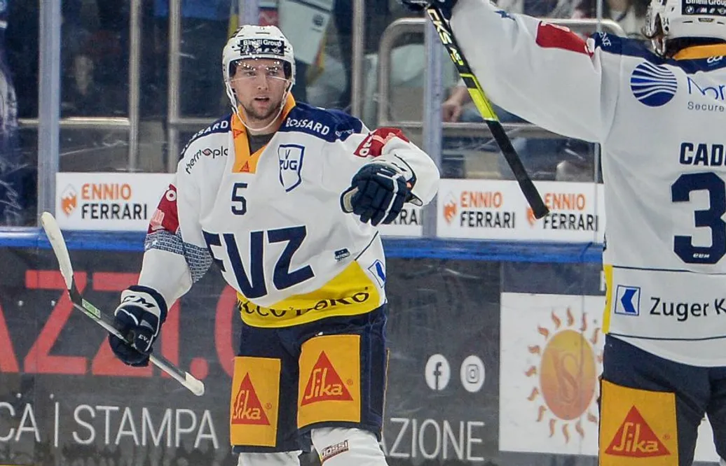 Christian Djoos sköt första ligamålet i Zug-tröjan