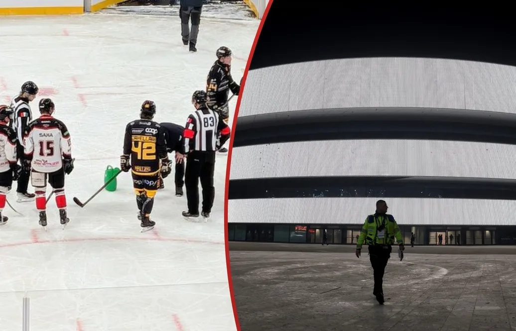Fiaskot inför OS – hål i isen under testmatch