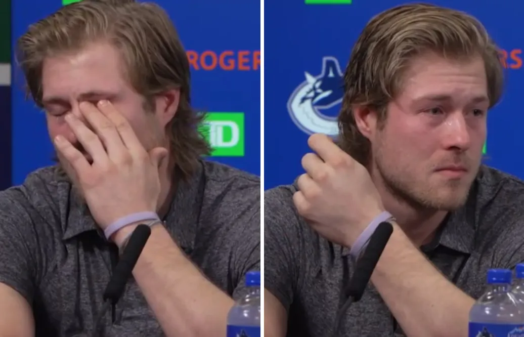 Brock Boeser bröt ihop – efter frågan om hans pappa
