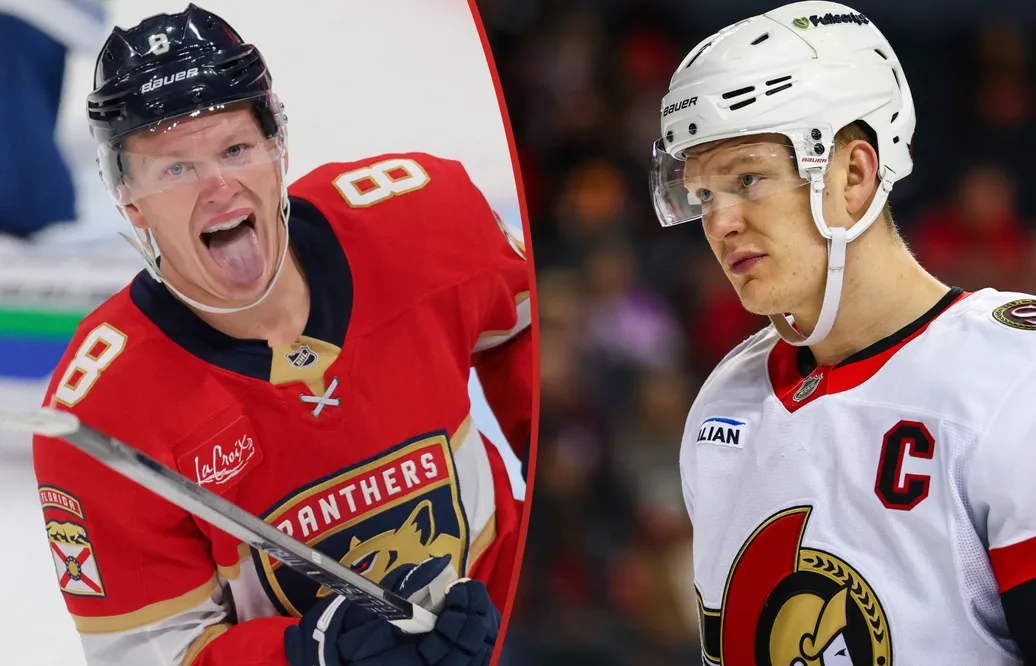 Brady Tkachuk återvänder till Ottawa i natt. Foto: Bildbyrån/Imagn Images