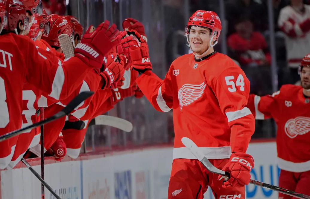 William Wallinder sköt sitt första NHL-mål i natt.
