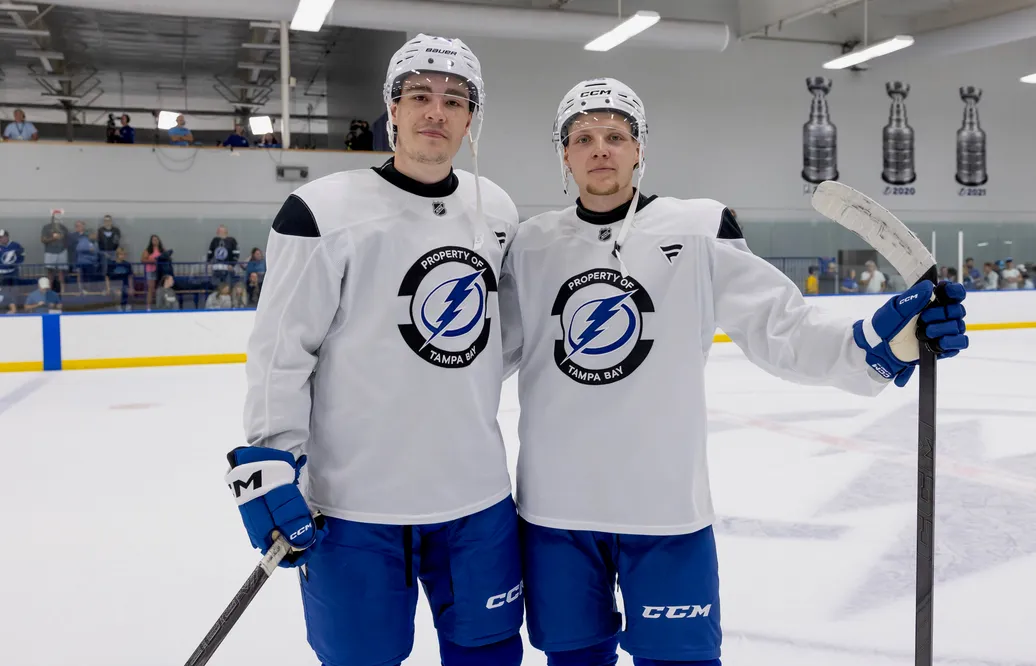 Max Vilén och Morgan Anderberg valdes båda av Tampa Bay Lightning i NHL-draften 2026. Foto: Privat.