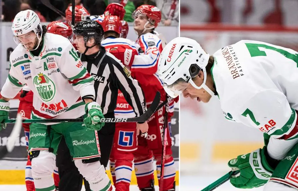 Dubbla smällar för Rögle mot Timrå – Lesund utgick skadad