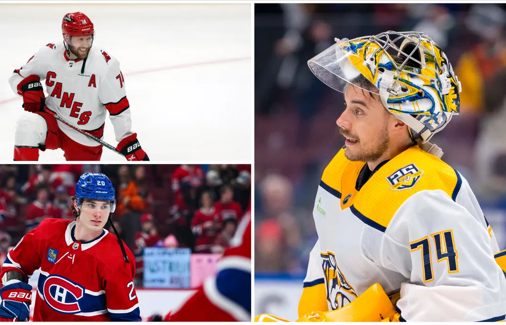 Juraj Slafkovsky, Juuse Saros och Jaccob Slavin skrev nya kontrakt
