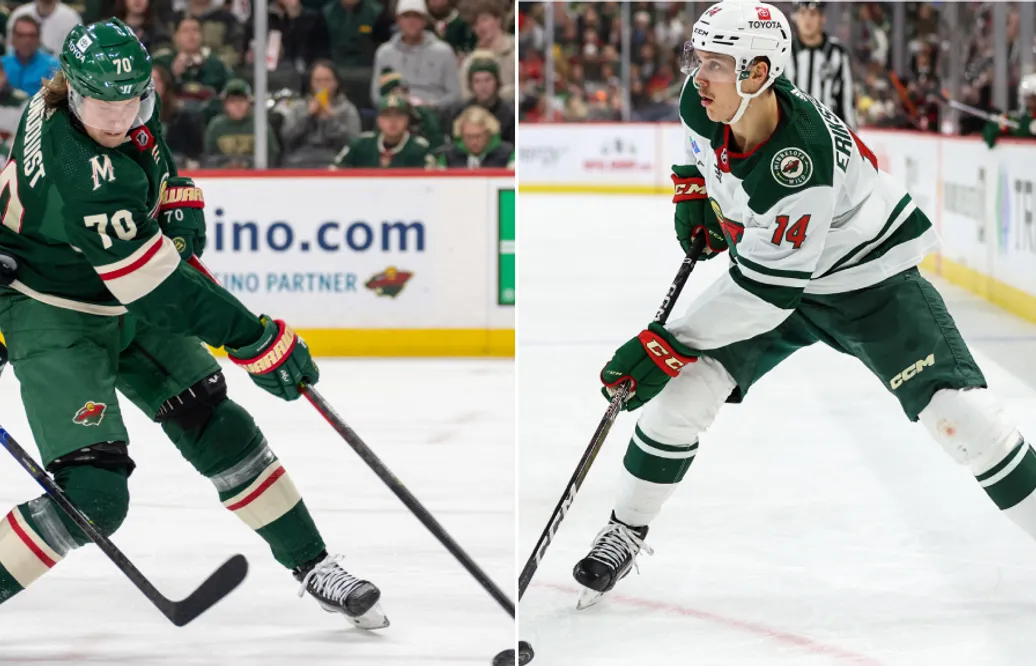 Joel Eriksson Ek och Oskar Sundqvist på väg tillbaka
