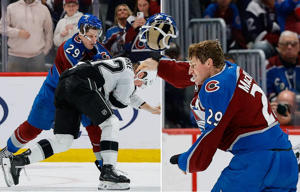 Nathan MacKinnon tröttnade på Brandt Clarke.