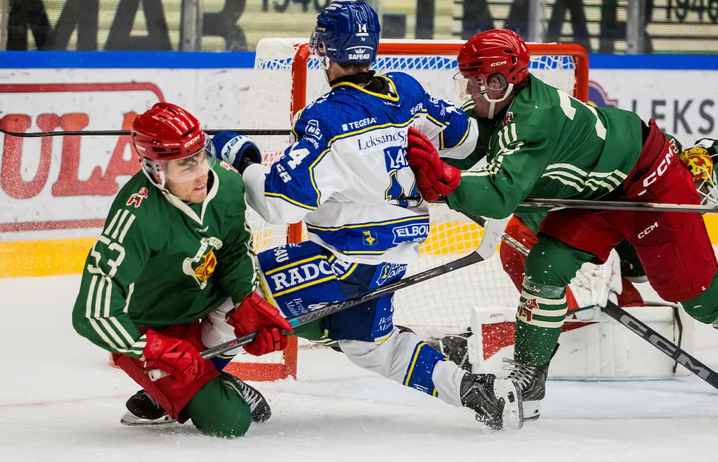 En bild från förra årets försäsongsmatch mellan Mora och Leksand.
Foto: Bildbyrån.